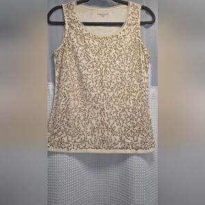 Coldwater Creek Cream Sequin Tank Top